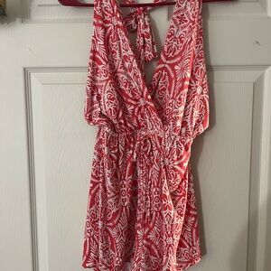 Elegant orange and White Women's Romper